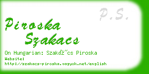 piroska szakacs business card